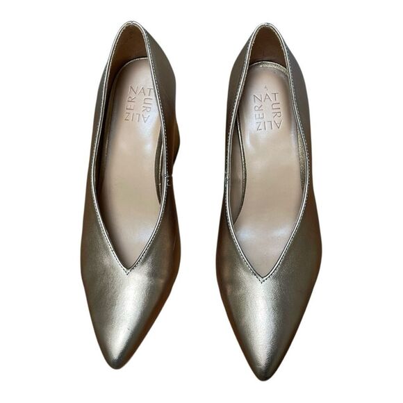 Naturalizer Elegant Gold Bronze Metallic Pumps Chunky Heel Sz 9.5 Classic - Picture 1 of 8